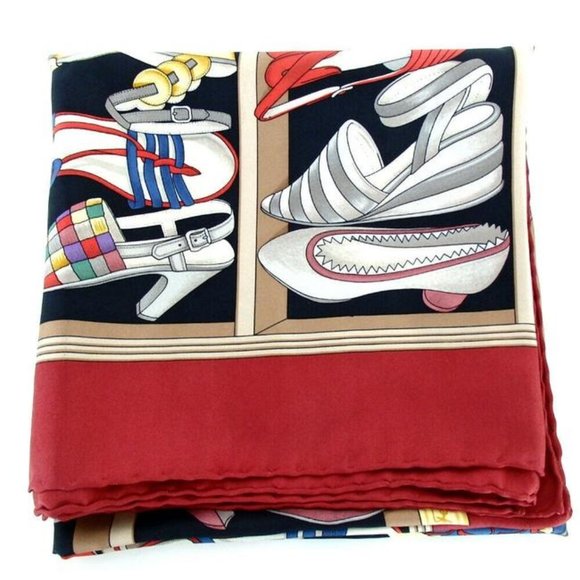 Salvatore Ferragamo Multi-Color Shoe Print Scarf - Picture 3 of 6